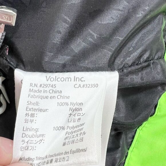 Volcom Nimbus Jacket Womens Small Green Ski Snowboard Hooded Snow guard Full Zip - Picture 11 of 14